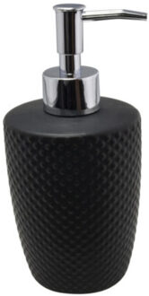 Svenska Living Zeeppompje/dispenser - zwart - keramiek - 400 ml - navulbaar - keuken/toilet/badkamer