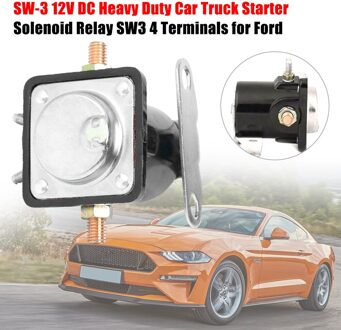 SW-3 Zware Auto Vrachtwagen Starter Solenoid Relais 4 Terminal Voor Ford 12V Vervangen