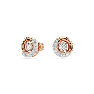 Swarovski 'Dextera' Dames Goudkleurige Metalen Stud Oorbellen - Roze 5692258 Rosé