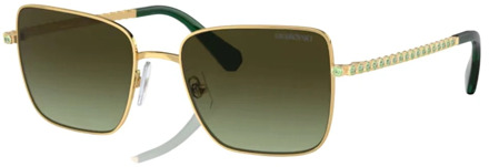 Swarovski Gold Green Shaded Sunglasses Swarovski , Multicolor , Dames - 53 MM