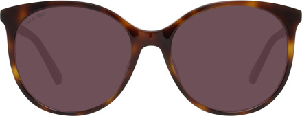 Swarovski ronde dames donkere havana bruine gradiënt zonnebril - maat