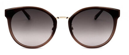 Swarovski SK0296-K Ronde Acetaat en Metalen Zonnebril voor Vrouwen Bruin - One Size