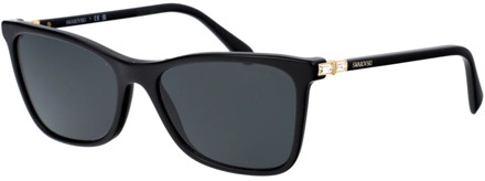 Swarovski Stijlvolle zonnebril met model 0Sk6004 Swarovski , Black , Dames - 55 MM