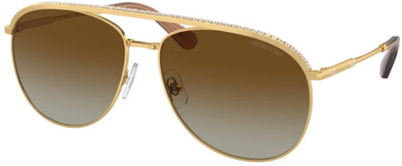 Swarovski Stijlvolle zonnebril voor modebewuste vrouwen Swarovski , Yellow , Dames - 61 MM