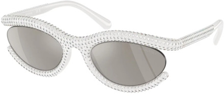 Swarovski Stijlvolle zonnebril voor moderne vrouwen Swarovski , White , Dames - 54 MM