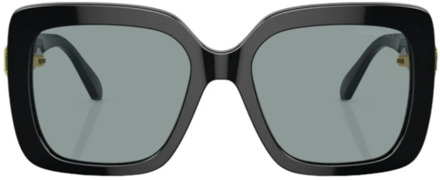 Swarovski Vierkante zonnebril met octagonale kristallen Swarovski , Black , Unisex - ONE Size