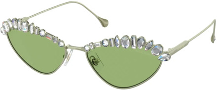 Swarovski Zilveren Zonnebril voor Dagelijks Gebruik Swarovski , Gray , Dames - 55 MM