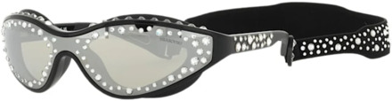 Swarovski Zwarte zonnebril met originele accessoires Swarovski , Black , Dames - 42 MM