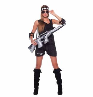 SWAT Kostuum Vrouw 3delig- Verkleedkleding- Maat S/M