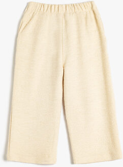 SWEAT BROEKEN Brede pijpen Zak Gedetailleerd Sweat Bottoms Ecru