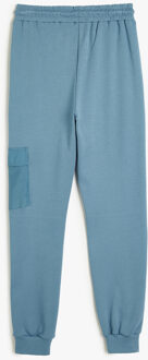 SWEAT BROEKEN Jogger Zak Gedetailleerd Sweat Bottoms Blauw