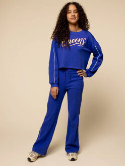 Sweat pants wide leg blue voor meisjes in de kleur - maat 152 Blauw