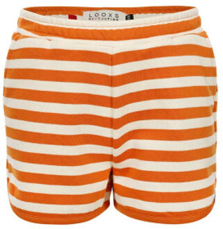 Sweat short gestreept voor meisjes in de kleur Oranje - 122