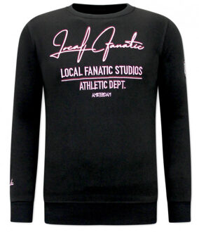 Sweater athletic dept. - maat XL Zwart