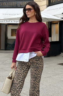 Sweater Blouse Combo Burgundy Bordeauxrood