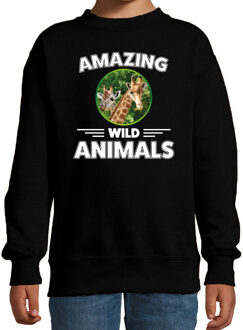 Sweater giraffe are serious cool zwart kinderen - giraffen/ giraffe trui 9-11 jaar (134/146)