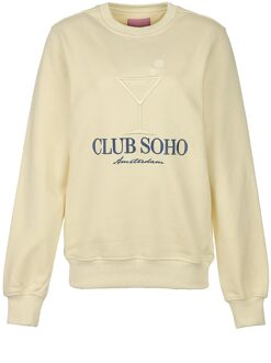 Sweater Happy Hour  geel - XS,S,M,L,XL,