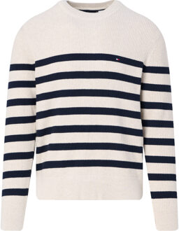 Sweater Ink Stripes Beige Donkerblauw - L,M,XL