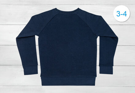 Sweater kind marineblauw 3 - 4 jaar met borduring