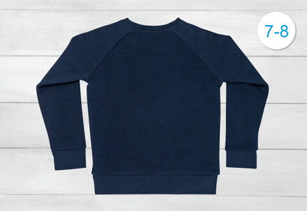 Sweater kind marineblauw 7 - 8 jaar met borduring