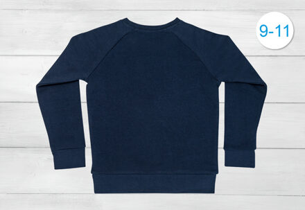 Sweater kind marineblauw 9 - 11 jaar met borduring