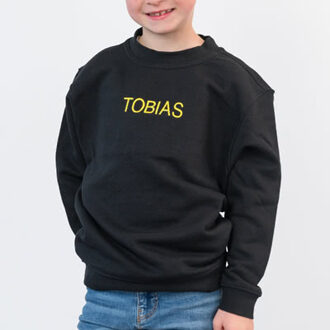 Sweater kind zwart 7 - 8 jaar met borduring