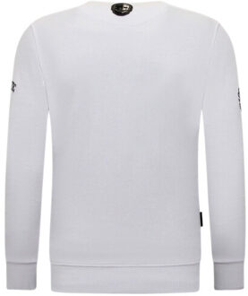 Sweater mc honor & loyalty - maat XXL Wit