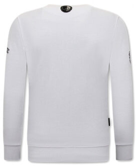 Sweater mc honor & loyalty Wit