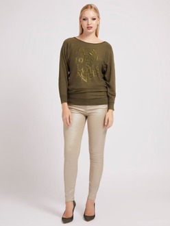 Sweater Met Logo Op De Voorkant Groen - XS