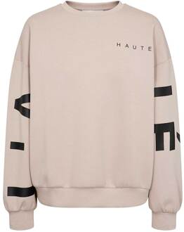 Sweater met logo Split  beige - M,