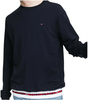 Sweater met logoband Donkerblauw