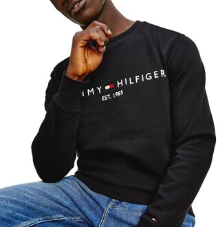 Sweater met logoborduring Zwart - XXL