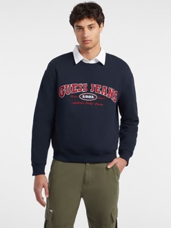 Sweater Met Originele Vormgeving Donkerblauw - L