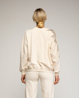 Sweater met pailletten - maat One Size Beige