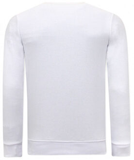 Sweater met print eagle head - maat M Wit