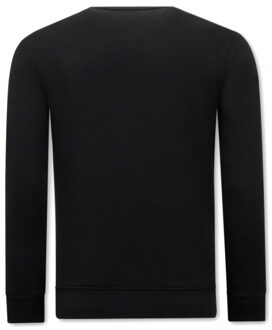 Sweater met print eagle head - maat XL Zwart