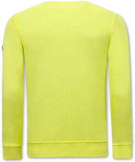 Sweater met print gouden leeuw - maat XXL Geel