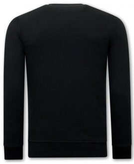 Sweater met print joker Zwart