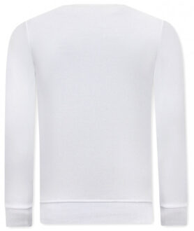 Sweater met print monster teddy bear - maat M Wit