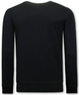 Sweater met print skull head - maat L Zwart