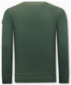 Sweater met print skull head - maat XL Groen