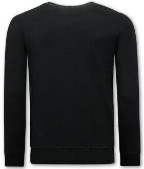 Sweater met print skull head - maat XXL Zwart