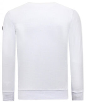 Sweater met print skull head Wit - XL