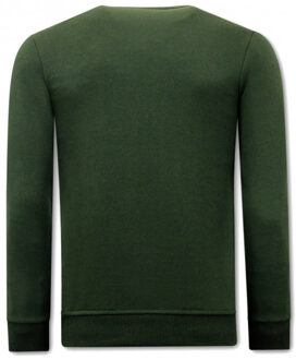 Sweater met print skull strass Groen - L