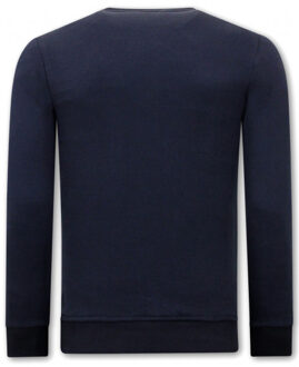 Sweater met print skull strass - maat XL Blauw