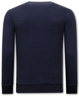 Sweater met print skull strass - maat XXL Blauw