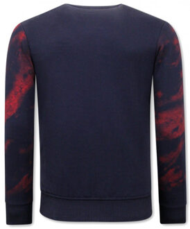 Sweater met print skull tiger Rood - L