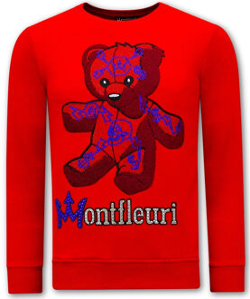 Sweater met print teddy bear 3617 Rood - L