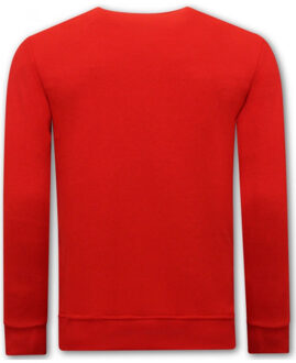 Sweater met print teddy bear 3617 Rood - L