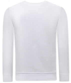 Sweater met print teddy bear 3617 Wit